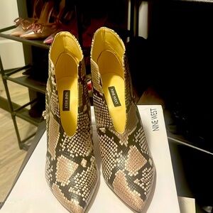 Taupe multi texture snakeskin Nine West boot